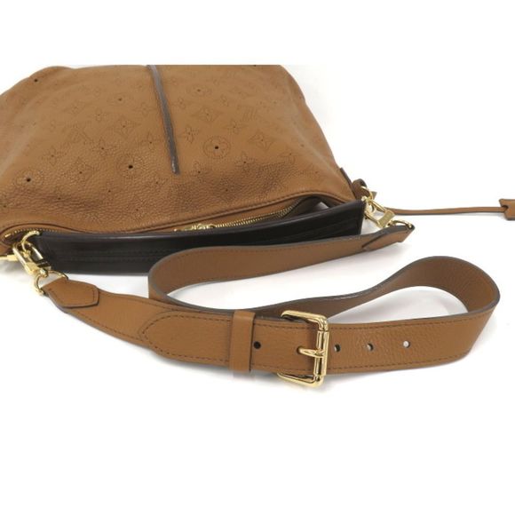 Louis Vuitton Selene PM 2 Way Handbag Monogram Mahina Leather Caramel Brown - Picture 5 of 10